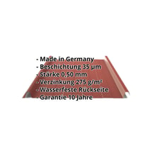 Stehfalzblech 33/500-LR | Dach | Stahl 0,50 mm | 35 µm Mattpolyester | 29 - Rot #2