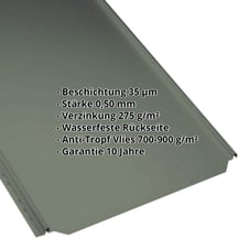 Stehfalzblech PD-510-S | Flach | Anti-Tropf 700 g/m² | Stahl 0,50 mm | 35 µm Mattpolyester | 011 - Grün #2