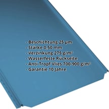 Stehfalzblech PD-510-S | Flach | Anti-Tropf 700 g/m² | Stahl 0,50 mm | 25 µm Polyester | 5010 - Enzianblau #2