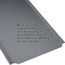 Stehfalzblech PD-510-S | Flach | Anti-Tropf 700 g/m² | Stahl 0,50 mm | 25 µm Polyester | 7024 - Graphitgrau #2