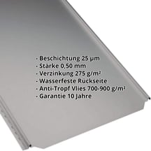 Stehfalzblech PD-510-S | Flach | Anti-Tropf 700 g/m² | Stahl 0,50 mm | 25 µm Polyester | 9007 - Graualuminium #2