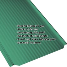 Stehfalzblech PD-510-S | Mikro | Anti-Tropf 700 g/m² | Stahl 0,50 mm | 25 µm Polyester | 6029 - Minzgrün #2