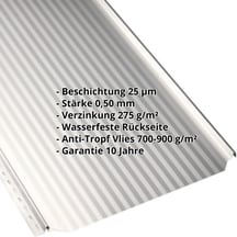 Stehfalzblech PD-510-S | Mikro | Anti-Tropf 700 g/m² | Stahl 0,50 mm | 25 µm Polyester | 9010 - Reinweiß #2