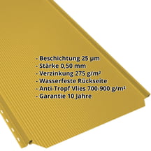 Stehfalzblech PD-510-S | Nano | Anti-Tropf 700 g/m² | Stahl 0,50 mm | 25 µm Polyester | 1021 - Rapsgelb #2