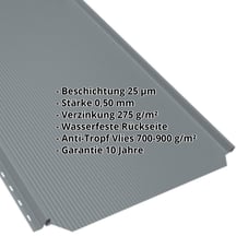 Stehfalzblech PD-510-S | Nano | Anti-Tropf 700 g/m² | Stahl 0,50 mm | 25 µm Polyester | 7000 - Fehgrau #2