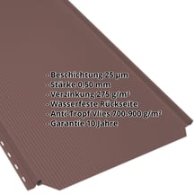 Stehfalzblech PD-510-S | Nano | Anti-Tropf 700 g/m² | Stahl 0,50 mm | 25 µm Polyester | 8012 - Rotbraun #2