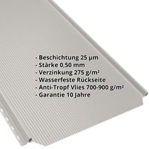 Stehfalzblech PD-510-S | Nano | Anti-Tropf 700 g/m² | Stahl 0,50 mm | 25 µm Polyester | 9010 - Reinweiß #2