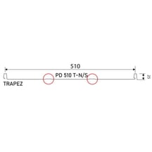 Stehfalzblech PD-510-S | Trapez | Stahl 0,50 mm | 35 µm Mattpolyester | 011 - Grün #3