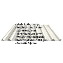 Trapezblech 20/1100 | Dach | Anti-Tropf 1000 g/m² | Stahl 0,50 mm | 25 µm Polyester | 9010 - Reinweiß #2
