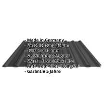 Trapezblech 20/1100 | Dach | Anti-Tropf 1000 g/m² | Stahl 0,50 mm | 25 µm Polyester | 9005 - Tiefschwarz #2