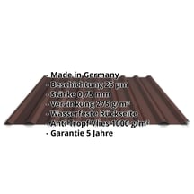 Trapezblech 20/1100 | Dach | Anti-Tropf 1000 g/m² | Stahl 0,75 mm | 25 µm Polyester | 8017 - Schokoladenbraun #2