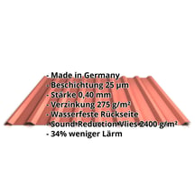 Trapezblech 20/1100 | Dach | Anti-Tropf 2400 g/m² | Sonderposten | Stahl 0,40 mm | 25 µm Polyester | 8004 - Kupferbraun #2