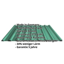 Trapezblech 20/1100 | Dach | Anti-Tropf 2400 g/m² | Stahl 0,50 mm | 25 µm Polyester | 6020 - Chromoxidgrün #2