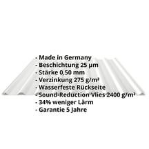 Trapezblech 20/1100 | Dach | Anti-Tropf 2400 g/m² | Stahl 0,50 mm | 25 µm Polyester | 7035 - Lichtgrau #2