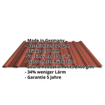 Trapezblech 20/1100 | Dach | Anti-Tropf 2400 g/m² | Stahl 0,50 mm | 25 µm Polyester | 8012 - Rotbraun #2