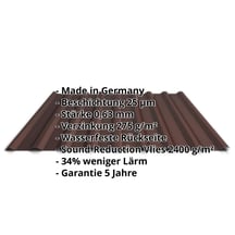 Trapezblech 20/1100 | Dach | Anti-Tropf 2400 g/m² | Stahl 0,63 mm | 25 µm Polyester | 8017 - Schokoladenbraun #2