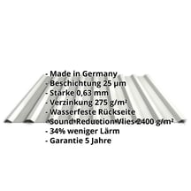Trapezblech 20/1100 | Dach | Anti-Tropf 2400 g/m² | Stahl 0,63 mm | 25 µm Polyester | 9002 - Grauweiß #2