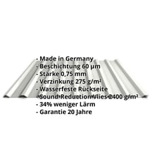 Trapezblech 20/1100 | Dach | Anti-Tropf 2400 g/m² | Stahl 0,75 mm | 60 µm Puramid | 9002 - Grauweiß #2