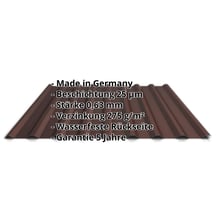 Trapezblech 20/1100 | Dach | Stahl 0,63 mm | 25 µm Polyester | 8017 - Schokoladenbraun #2