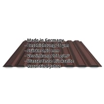 Trapezblech 20/1100 | Wand | Stahl 0,63 mm | 25 µm Polyester | 8017 - Schokoladenbraun #2