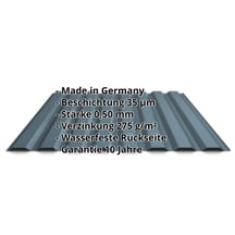 Trapezblech 20/1100 | Wand | Stahl 0,50 mm | 35 µm Mattpolyester | 23 - Dunkelgrau #2