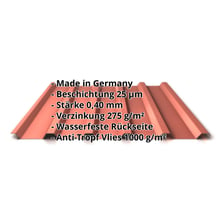 Trapezblech 35/207 | Dach | Anti-Tropf 1000 g/m² | Sonderposten | Stahl 0,40 mm | 25 µm Polyester | 8004 - Kupferbraun #2