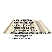 Trapezblech 35/207 | Dach | Anti-Tropf 2400 g/m² | Stahl 0,50 mm | 25 µm Polyester | 1015 - Hellelfenbein #2