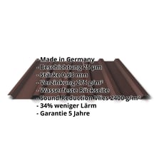 Trapezblech 35/207 | Dach | Anti-Tropf 2400 g/m² | Stahl 0,63 mm | 25 µm Polyester | 8017 - Schokoladenbraun #2