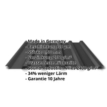 Trapezblech 35/207 | Dach | Anti-Tropf 2400 g/m² | Stahl 0,50 mm | 35 µm Mattpolyester | 33 - Schwarz #2