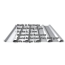 Trapezblech 35/207 | Dach | Anti-Tropf 2400 g/m² | Aluminium 0,70 mm | 25 µm Polyester | 9006 - Weißaluminium #2