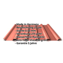 Trapezblech 35/207 | Dach | Anti-Tropf 700 g/m² | Stahl 0,50 mm | 25 µm Polyester | 8004 - Kupferbraun #2