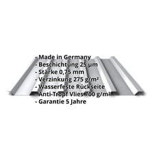 Trapezblech 35/207 | Dach | Anti-Tropf 700 g/m² | Stahl 0,75 mm | 25 µm Polyester | 9006 - Weißaluminium #2