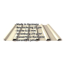 Trapezblech 35/207 | Dach | Stahl 0,50 mm | 25 µm Polyester | 1015 - Hellelfenbein #2