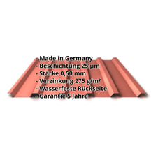 Trapezblech 35/207 | Dach | Stahl 0,50 mm | 25 µm Polyester | 8004 - Kupferbraun #2