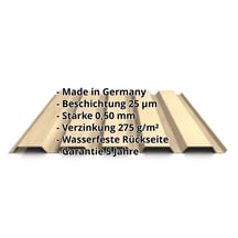 Trapezblech 35/207 | Wand | Stahl 0,50 mm | 35 µm Strukturpolyester | Holzoptik - Ahorn #2