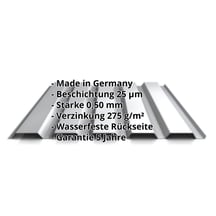 Trapezblech 35/207 | Wand | Stahl 0,50 mm | 25 µm Polyester | 9006 - Weißaluminium #2