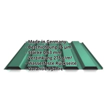 Trapezblech 35/207 | Wand | Stahl 0,63 mm | 25 µm Polyester | 6020 - Chromoxidgrün #2