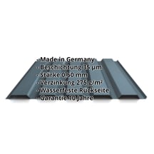 Trapezblech 35/207 | Wand | Stahl 0,50 mm | 35 µm Mattpolyester | 23 - Dunkelgrau #2