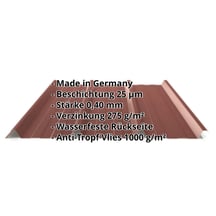 Trapezblech 45/333 | Dach | Anti-Tropf 1000 g/m² | Sonderposten | Stahl 0,40 mm | 25 µm Polyester | 8012 - Rotbraun #2
