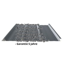 Trapezblech 45/333 | Dach | Anti-Tropf 1000 g/m² | Stahl 0,50 mm | 25 µm Polyester | 7016 - Anthrazitgrau #2