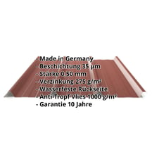 Trapezblech 45/333 | Dach | Anti-Tropf 1000 g/m² | Stahl 0,50 mm | 35 µm Mattpolyester | 29 - Rot #2