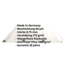 Trapezblech 45/333 | Dach | Anti-Tropf 1000 g/m² | Stahl 0,75 mm | 60 µm Puramid | 9002 - Grauweiß #2