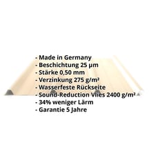 Trapezblech 45/333 | Dach | Anti-Tropf 2400 g/m² | Stahl 0,50 mm | 25 µm Polyester | 1015 - Hellelfenbein #2