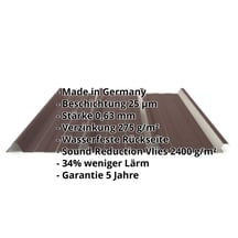 Trapezblech 45/333 | Dach | Anti-Tropf 2400 g/m² | Stahl 0,63 mm | 25 µm Polyester | 8017 - Schokoladenbraun #2