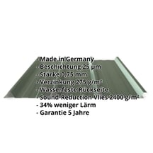 Trapezblech 45/333 | Dach | Anti-Tropf 2400 g/m² | Stahl 0,75 mm | 25 µm Polyester | 6020 - Chromoxidgrün #2