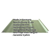 Trapezblech 45/333 | Dach | Anti-Tropf 700 g/m² | Stahl 0,50 mm | 25 µm Polyester | 6011 - Resedagrün #2