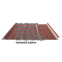 Trapezblech 45/333 | Dach | Anti-Tropf 700 g/m² | Stahl 0,75 mm | 25 µm Polyester | 8012 - Rotbraun #2