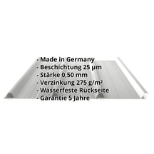 Trapezblech 45/333 | Dach | Stahl 0,50 mm | 25 µm Polyester | 9006 - Weißaluminium #2