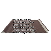 Trapezblech 45/333 | Dach | Stahl 0,63 mm | 25 µm Polyester | 8017 - Schokoladenbraun #2