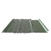 Trapezblech 45/333 | Dach | Stahl 0,75 mm | 25 µm Polyester | 6020 - Chromoxidgrün #2